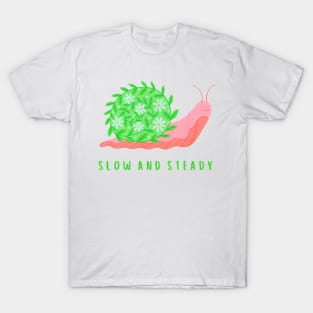 Slow and steady floral snail T-Shirt